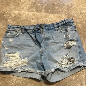 Abercrombie Distressed Blue Denim Shorts